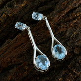 Ji-eun Blue Gemstone Earrings for Everyday Glam